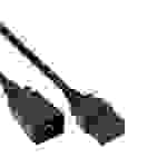 INTOS ELECTRONIC InLine Kaltgeräteverlängerung (C19 Stecker auf C20 Stecker | Länge: 0,50m) - in schwarz