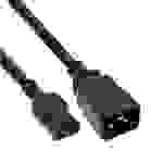 INTOS ELECTRONIC InLine Netzadapterkabel (C20 Kupplung auf C13 Stecker | max. 10A | Länge 0,50m) - in schwarz