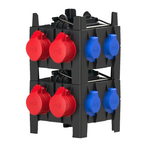 PC ELECTRIC Mobilverteiler "IMST MV" (Eingang: 1x CEE-Stecker 400V/16A/5-pol + 2m Kabel | Ausgang: 2x CEE-Steckdose