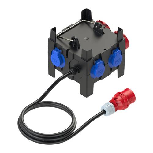 PC ELECTRIC Mobilverteiler "IMST MV" (Eingang: 1x CEE-Stecker 400V/16A/5-pol + 2m Kabel | Ausgang: 2x CEE-Steckdose