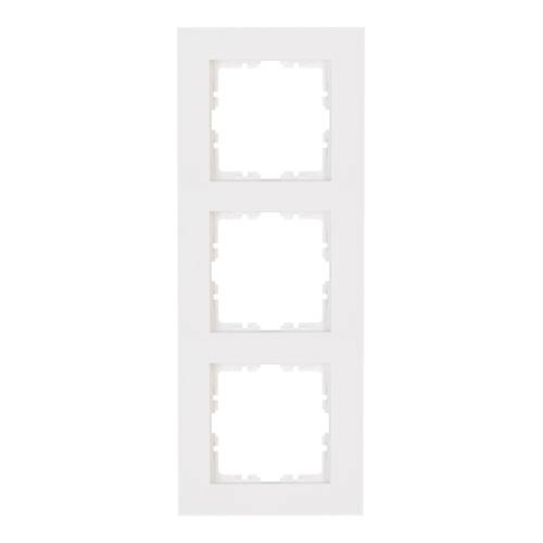 KOPP Abdeckrahmen 3-fach HK07 PURE (228 x 86 x 9,5 mm | IP20 | Klemmbefestigung) - in reinweiß
