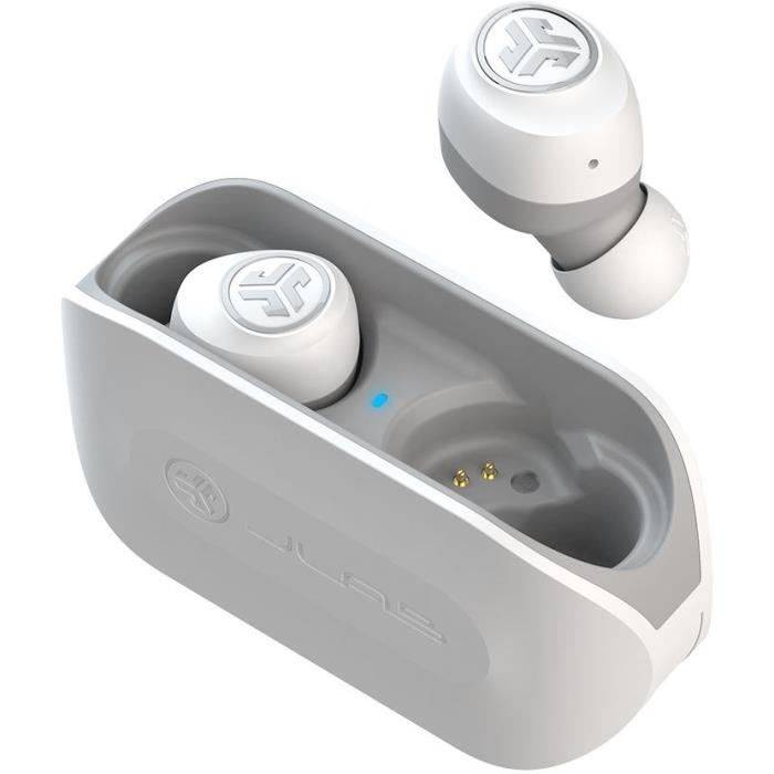 JLab Audio - GO Air True Wireless Ohrhörer Weiß / Grau - Kabellose Ohrhörer - Bluetooth - BT 20h Akkulaufzeit