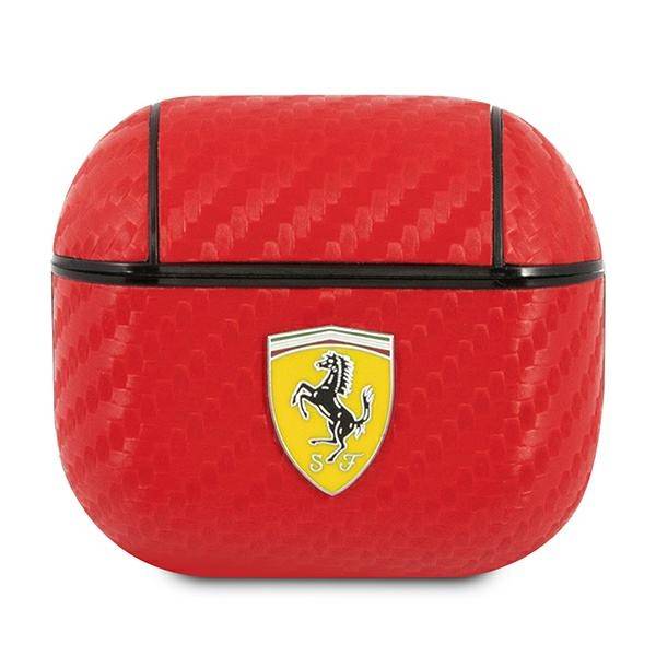 Scuderia Ferrari Apple AirPods 3 Cover Rot Carbon Silicone Schutzhülle Case