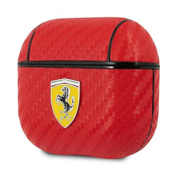 Scuderia Ferrari Apple AirPods 3 Cover Rot Carbon Silicone Schutzhülle Case