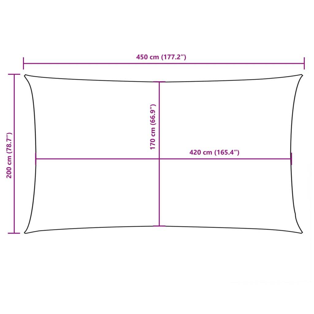 vidaXL Sonnensegel Oxford-Gewebe Rechteckig 2x4,5 m Creme