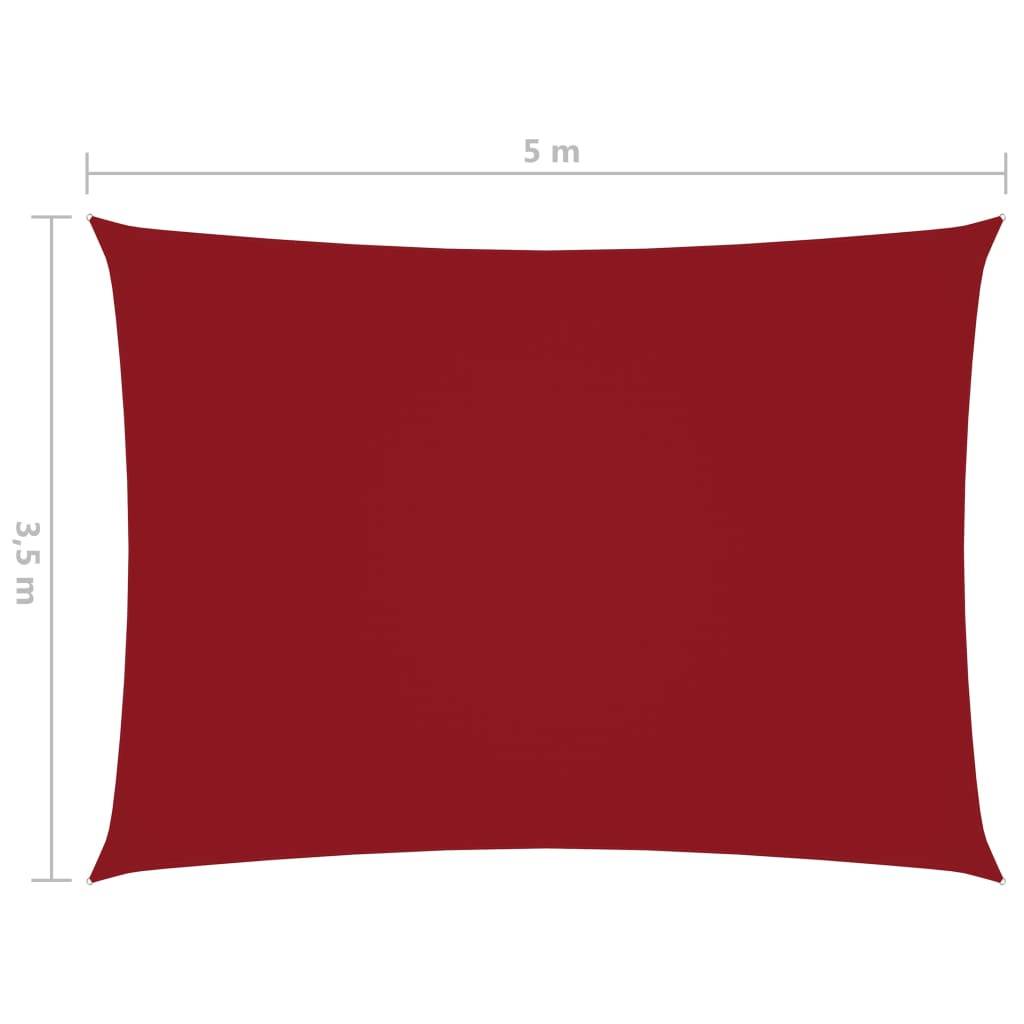 vidaXL Sonnensegel Oxford-Gewebe Rechteckig 3,5x5 m Rot