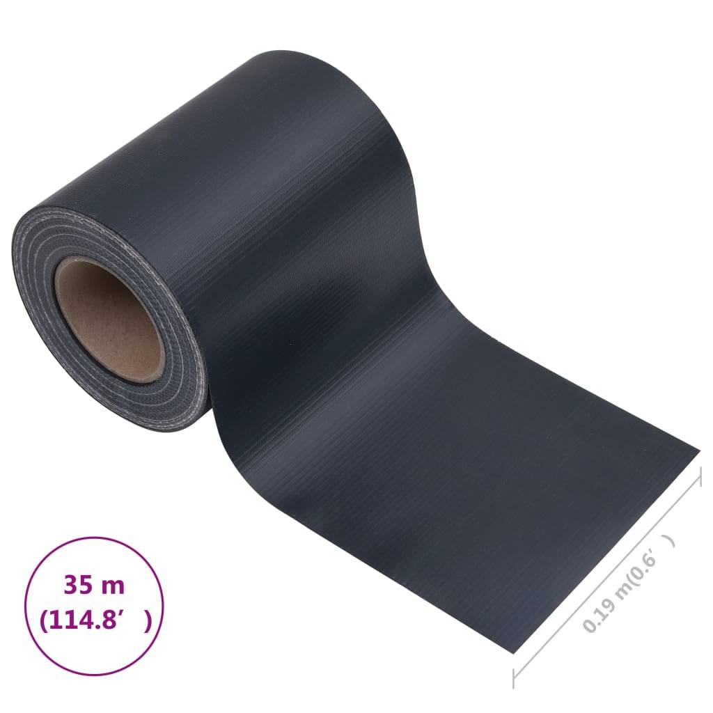 vidaXL Garten-Sichtschutz PVC 35x0,19 m Matt-Dunkelgrau