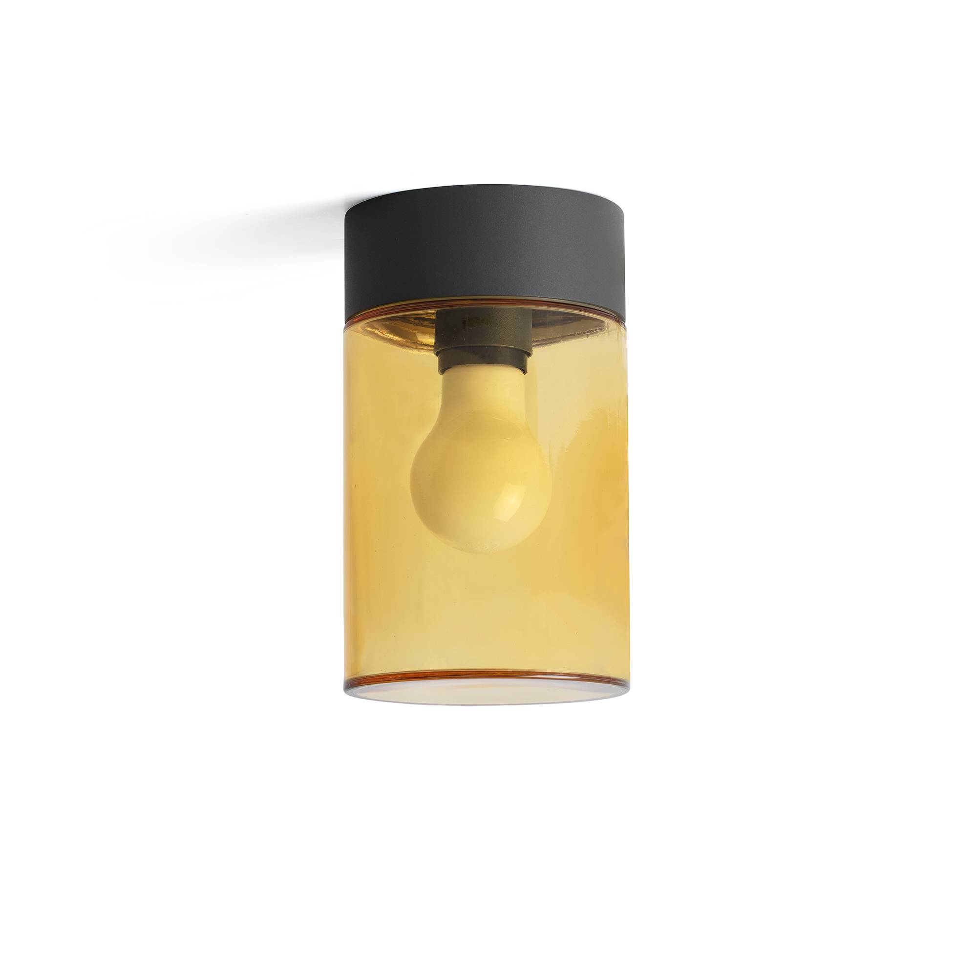 Außen Deckenleuchte Kila Grau / Glas