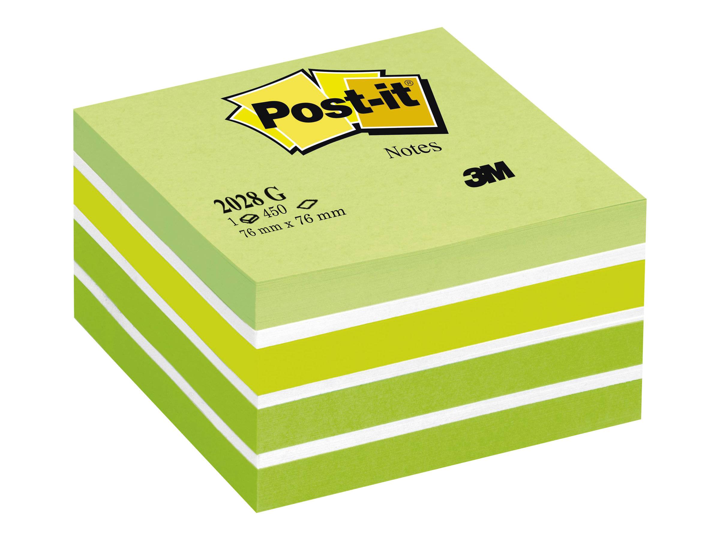 3M - Post-it 2028G - Notizwürfel - 76 x 76 mm - 450 Blatt