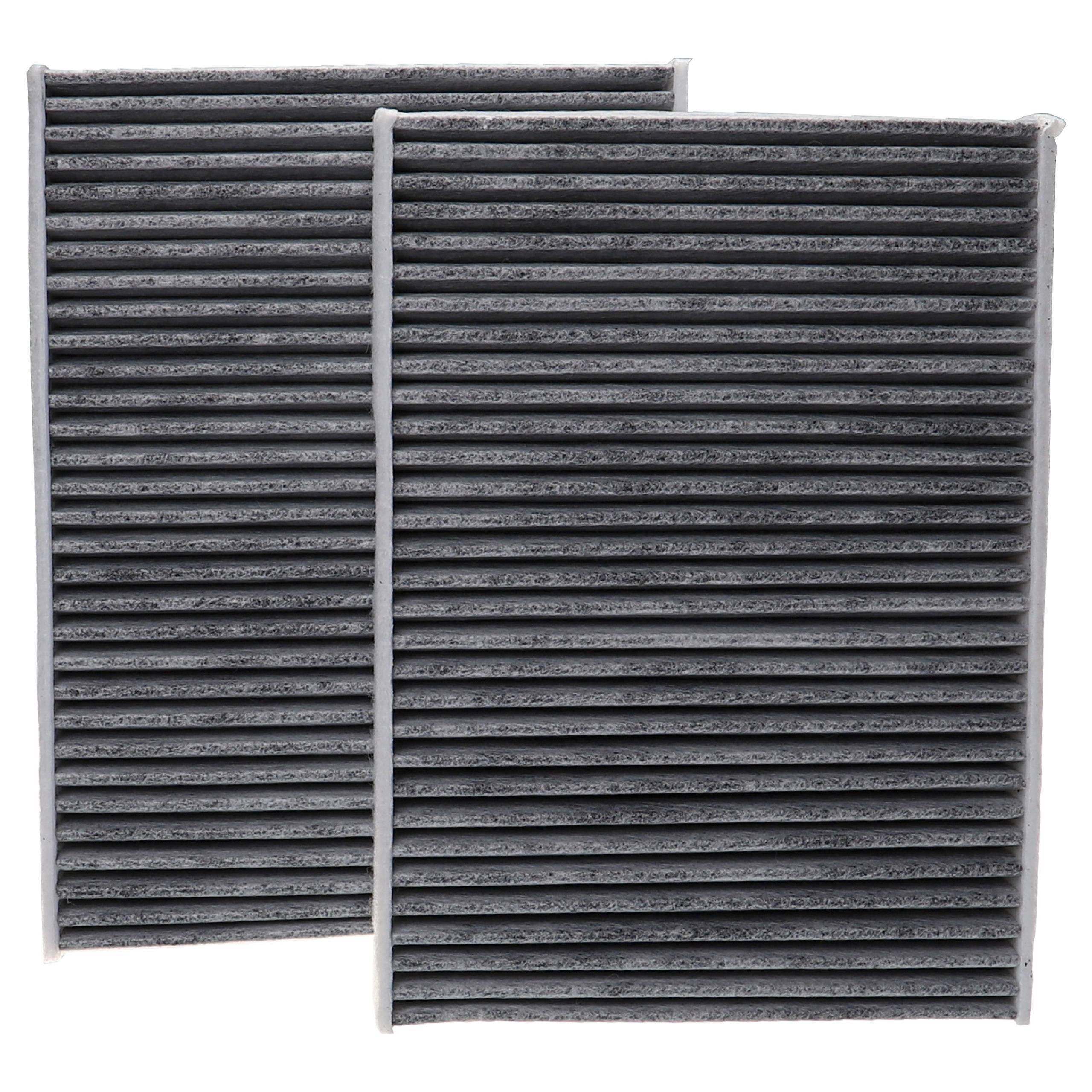 vhbw 2x Innenraumfilter kompatibel mit BMW 5er 2017/07-2020/06 F90 G30 520i 1998 ccm 135 KW 184 PS PKW - Mit Aktivkohle
