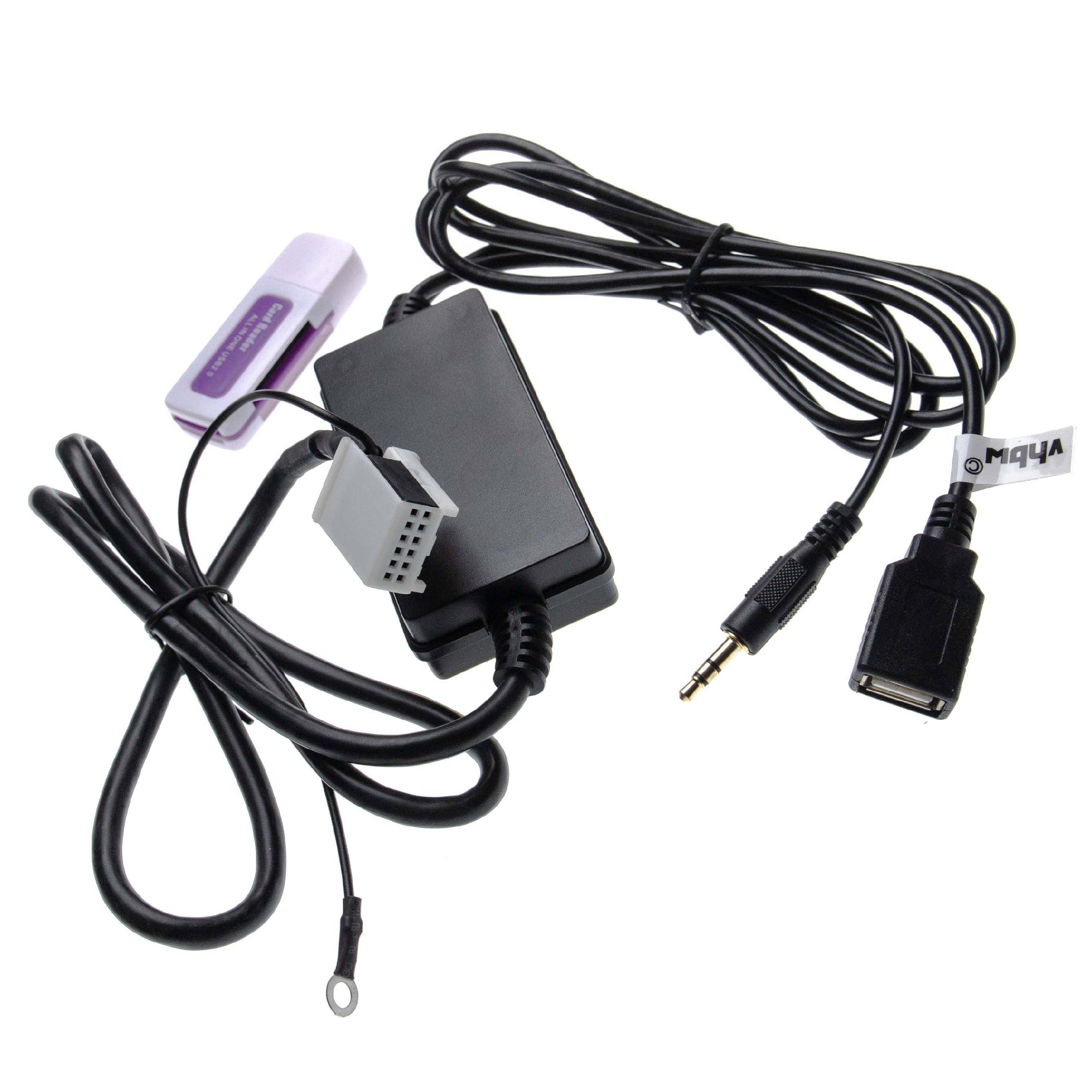 vhbw AUX KFZ Radio Kabel kompatibel mit VW R100/110 | Premium 6/7, RCD-200, Delta 6/7, RCD-210/310* Auto, Autoradio (9,5 cm)