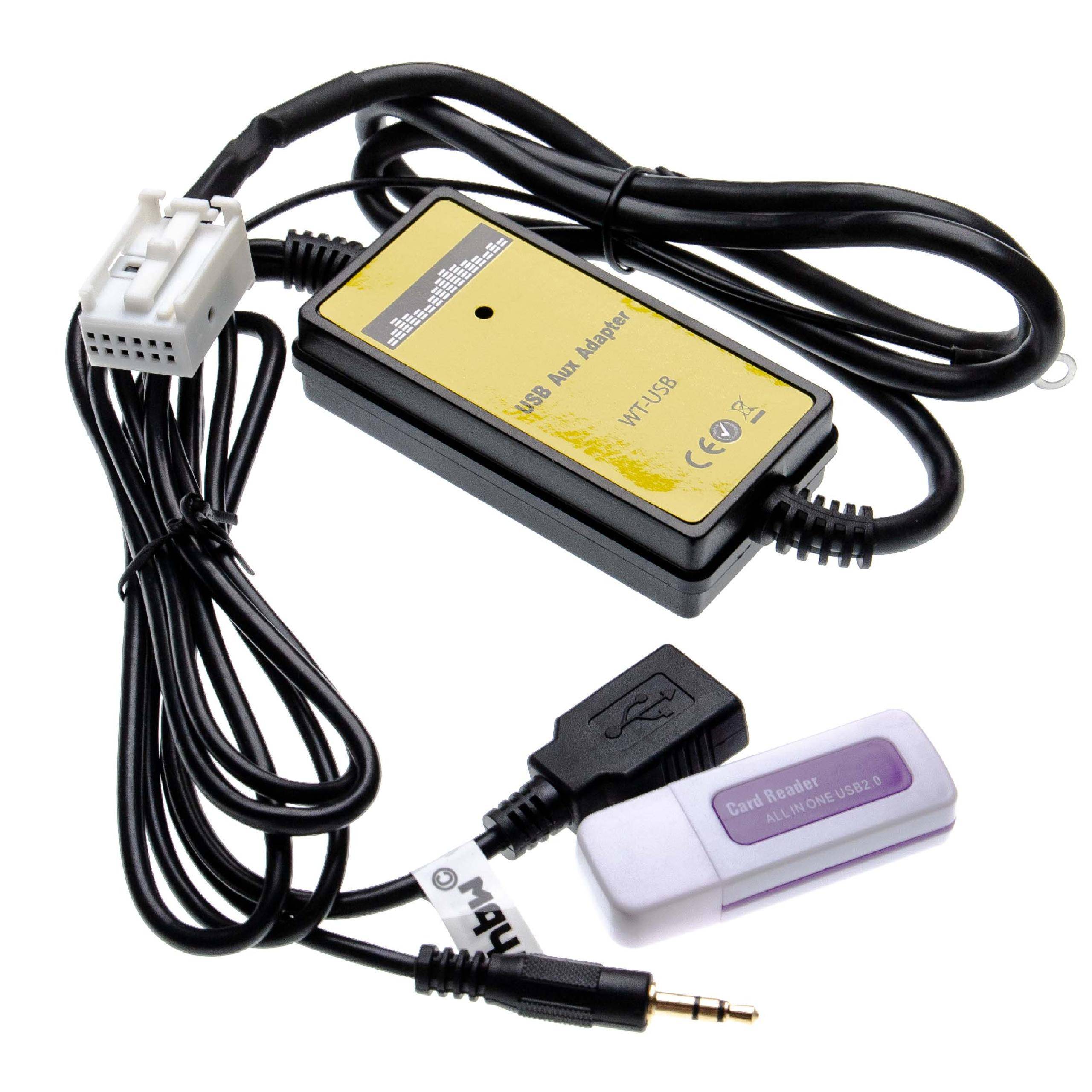vhbw AUX KFZ Radio Kabel kompatibel mit VW R100/110 | Premium 6/7, RCD-200, Delta 6/7, RCD-210/310* Auto, Autoradio (9,5 cm)