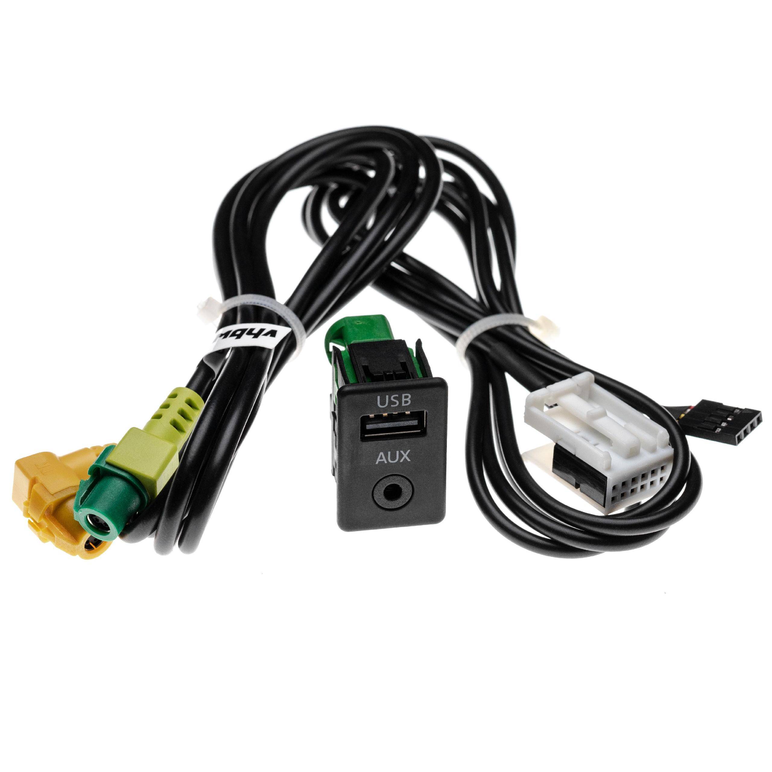 vhbw AUX KFZ Radio Kabel kompatibel mit VW Tiguan 2007+ | Scirocco III (Typ 13) 08/2008+, RNS315 Auto, Autoradio (143 cm)