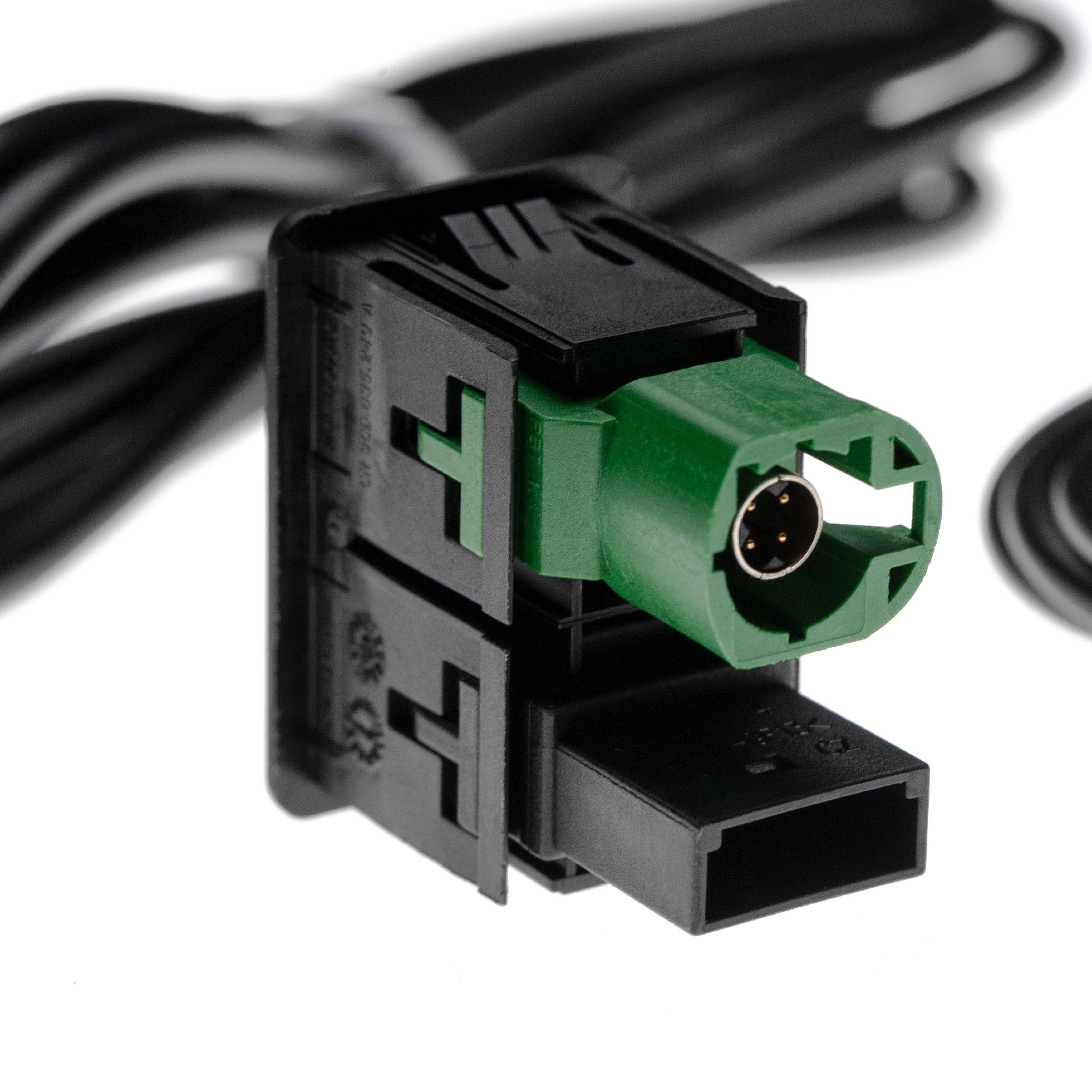 vhbw AUX KFZ Radio Kabel kompatibel mit VW Tiguan 2007+ | Scirocco III (Typ 13) 08/2008+, RNS315 Auto, Autoradio (143 cm)
