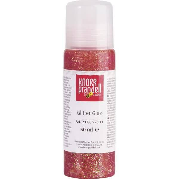 Glitter Glue 50 ml hellrot/regenbogen