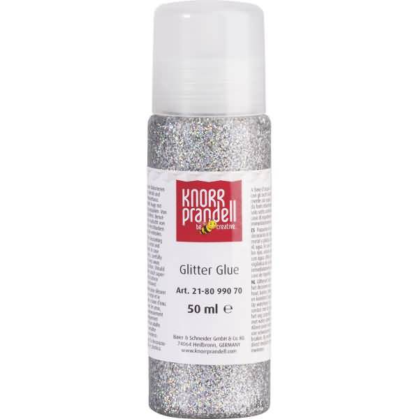 Glitter Glue 50 ml silber/regenbogen