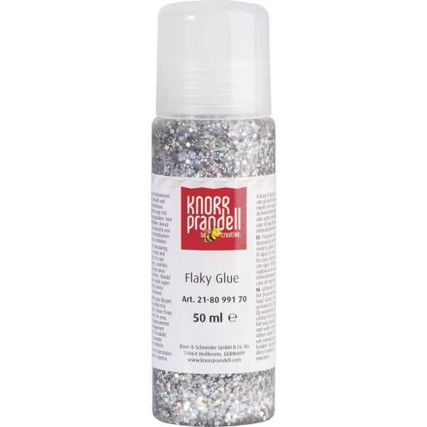 Glitzerfarbe Flaky Glue 50ml silber/regenbogen
