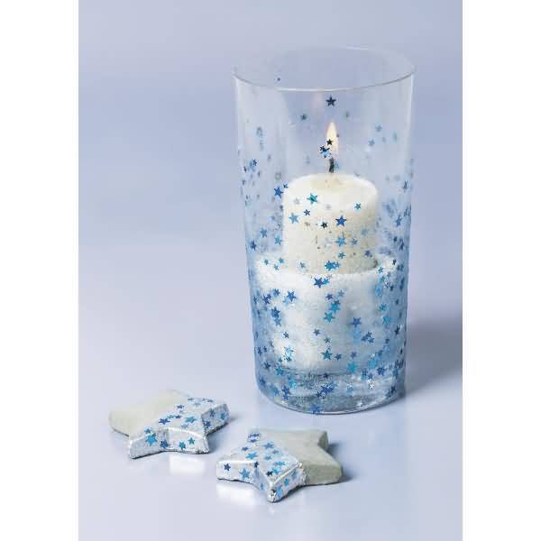 Glitterfarbe Konfetti Glue 50ml Sterne blau