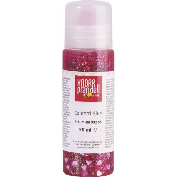 Glitterfarbe Konfetti Glue 50ml Herzen rot