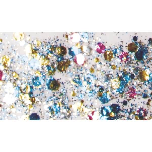 Glitterfarbe Konfetti Glue 50ml Hexagon bunt