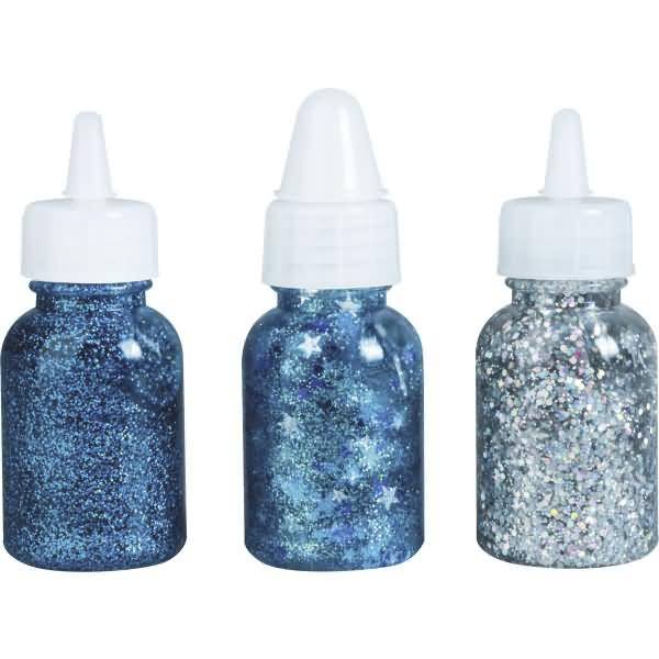 Glitterfarbe Glue Set 3x30ml Stars