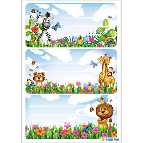 Schuletiketten Dschungel