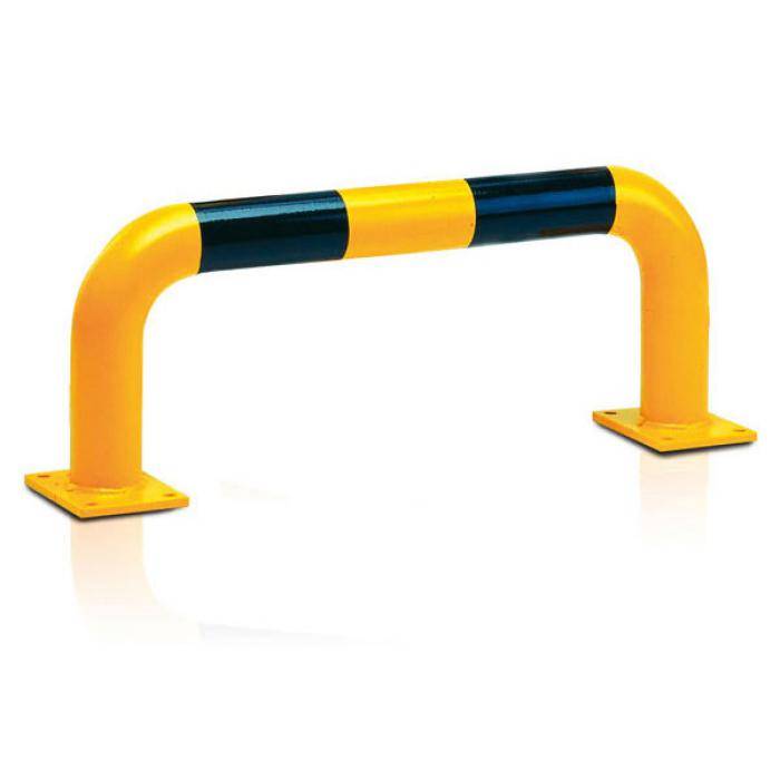 Rammschutz-Bügel - L 1000 mm/ H 600 mm - gelb/ schwarz - Stahl - zum aufschrauben