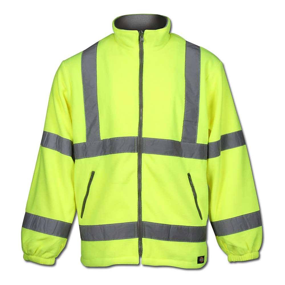 Warnschutz Fleecejacke - Dickies - EN471 Klasse 3 Stufe 2 - 100% Polyester Anti-Pill-Fleece - Größe XXL - gelb