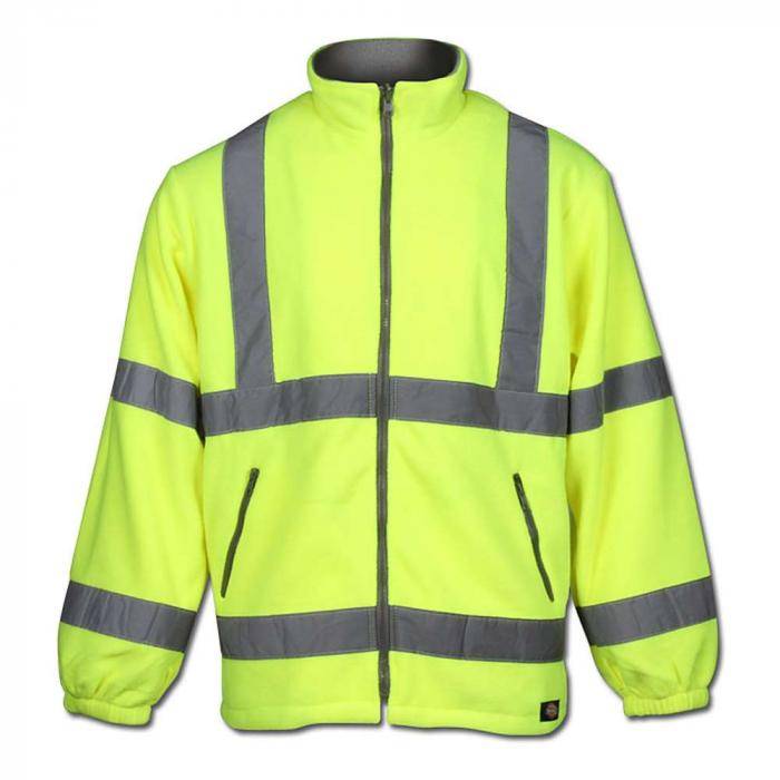 Warnschutz Fleecejacke - Dickies - EN471 Klasse 3 Stufe 2 - 100% Polyester Anti-Pill-Fleece - Größe XXL - gelb