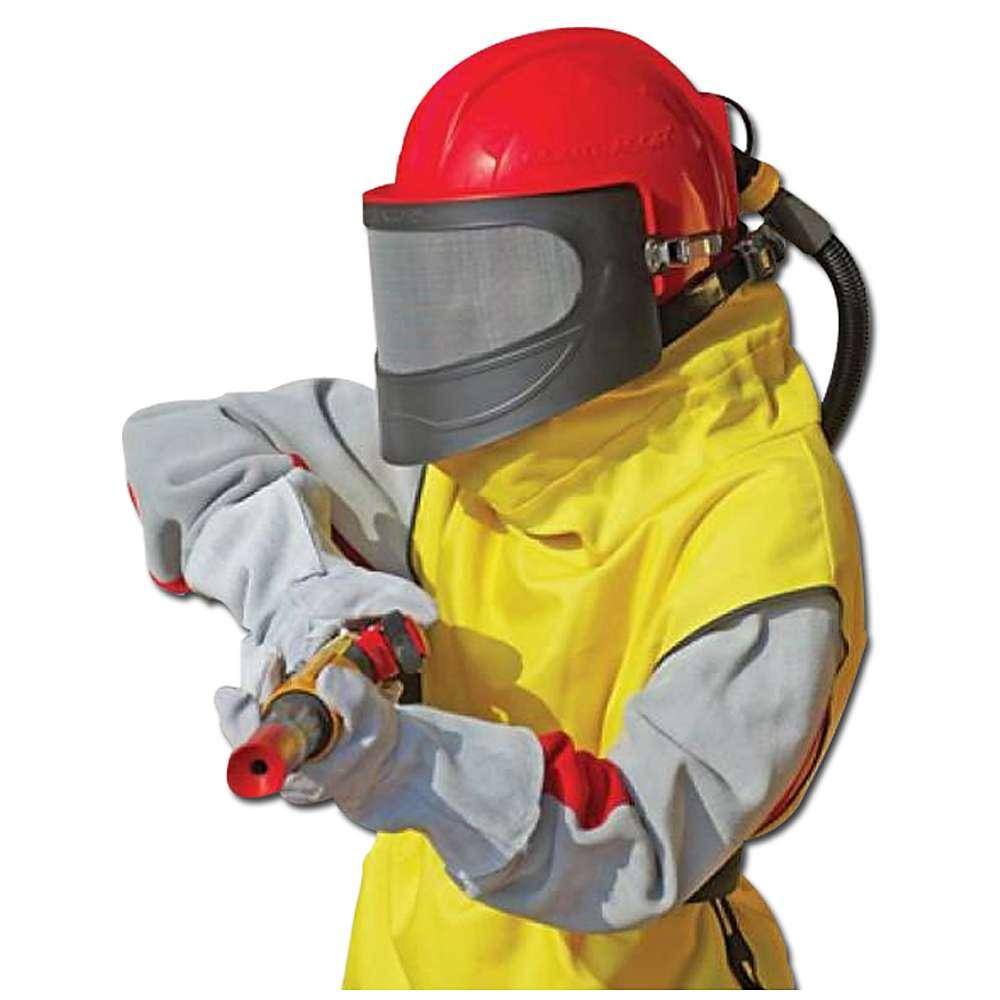 Sandstrahlhelm ASPECT - gewölbte Sichtscheibe - DIN EN 14594 - Nylonumhang