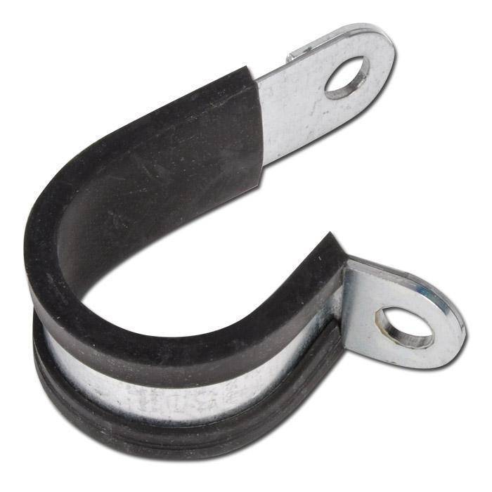 Rohrhalterungsschelle mit Gummi - Edelstahl - Breite 9 mm - Spannbereich-Ø 43 mm - Preis per Stück
