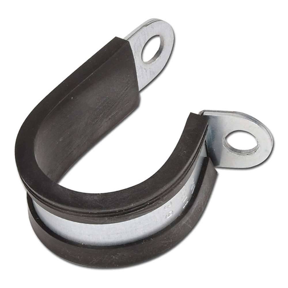 Rohrhalterungsschelle mit Gummi - Stahl verzinkt W1 - Breite 25 mm - Spannbereich-Ø 66 mm - Preis per Stück
