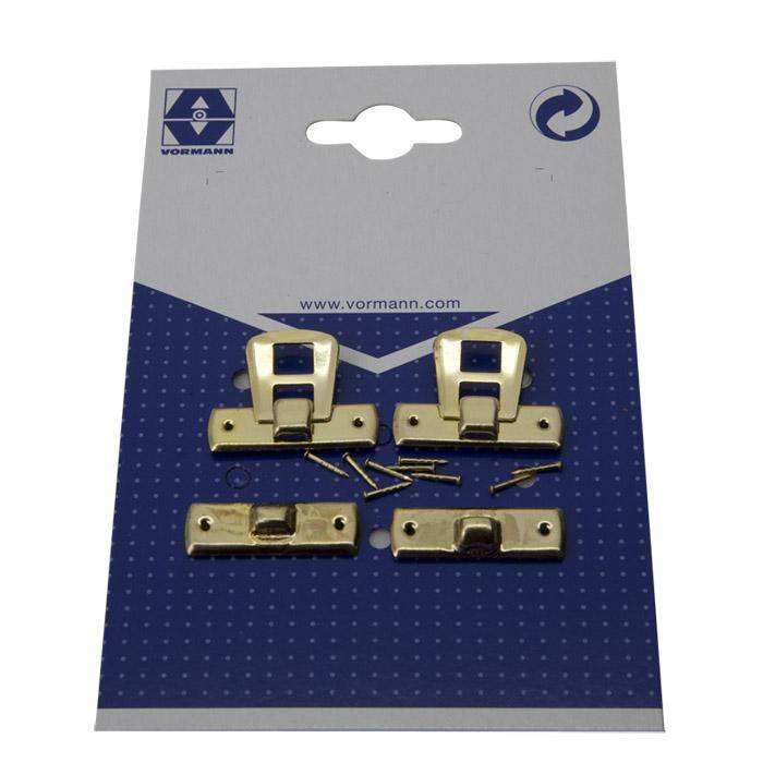 Schatullen-Verschluss - 30x19 mm - vermessingt - 5 x 2 Stück