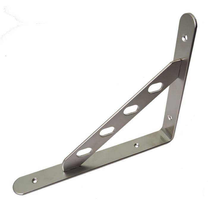 "Alpha Line" Garderobenkonsole - nickelmatt - Schenkellänge 250 x 200 x 30 mm - Materialstärke 3,0 mm - VE 2 Stück - Preis per VE