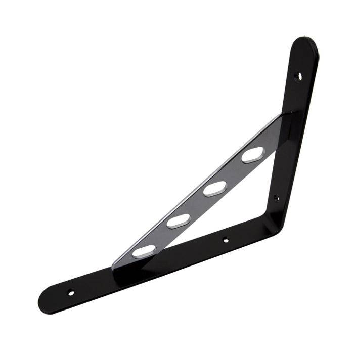 "Alpha Line" Garderobenkonsole - schwarz/chrom - Schenkellänge 250 x 200 x 30 mm - Materialstärke 3,0 mm - VE 2 Stück - Preis per VE