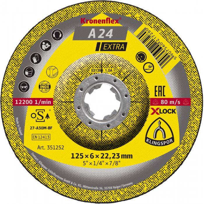Schruppscheibe A 24 EX - Durchmesser 125 mm - Zulässige Drehzahl 12200 1/min.