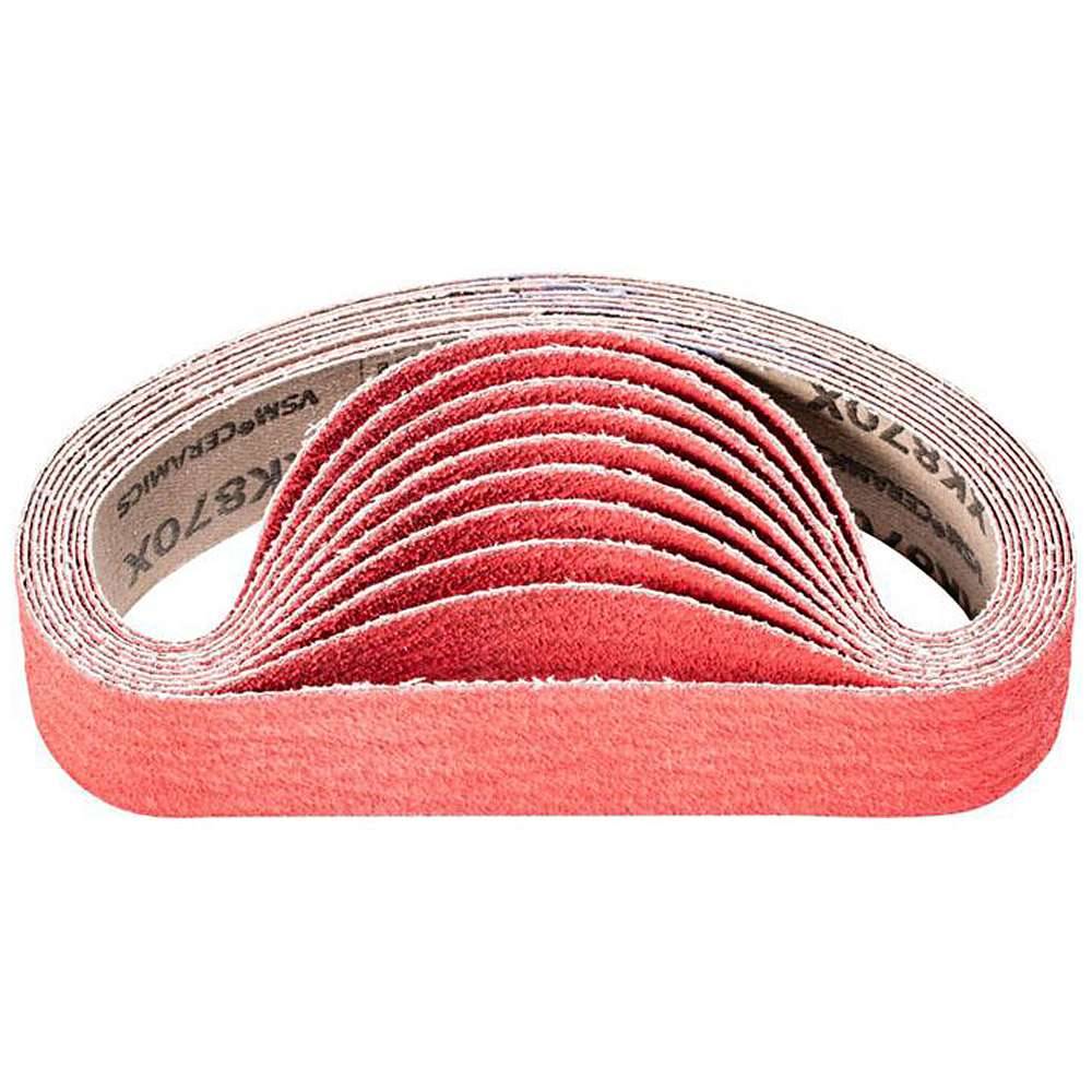 Schleifband - PFERD - Keramikkorn CO-COOL - Korngröße 60 - Bezeichnung BA 35/450 CO-COOL 60 - Maße (T x L) 35 x 450 mm - ISO 2976 - VE 20 Stück -