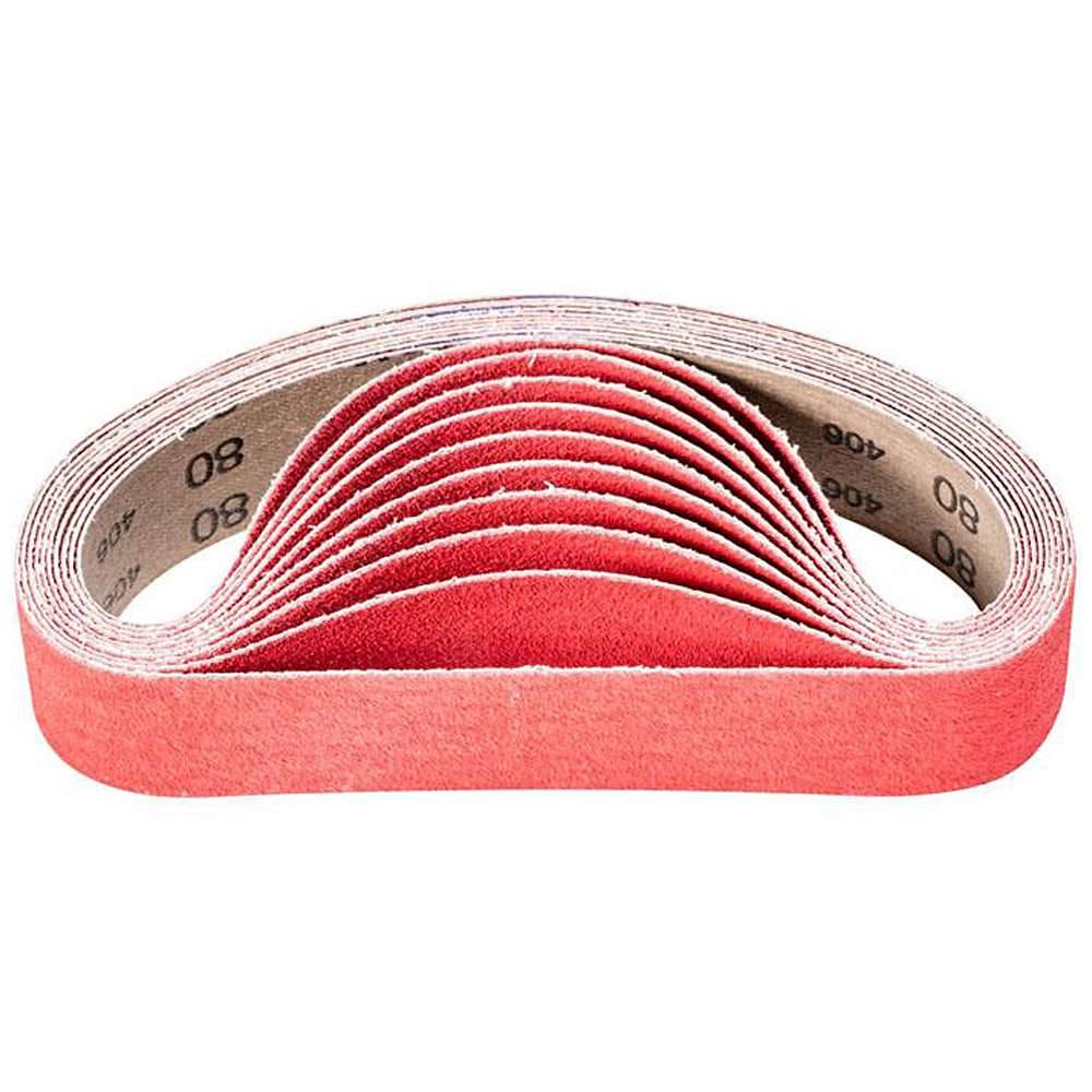 Schleifband - PFERD - Keramikkorn CO-COOL - Korngröße 80 - Bezeichnung BA 35/450 CO-COOL 80 - Maße (T x L) 35 x 450 mm - ISO 2976 - VE 20 Stück -
