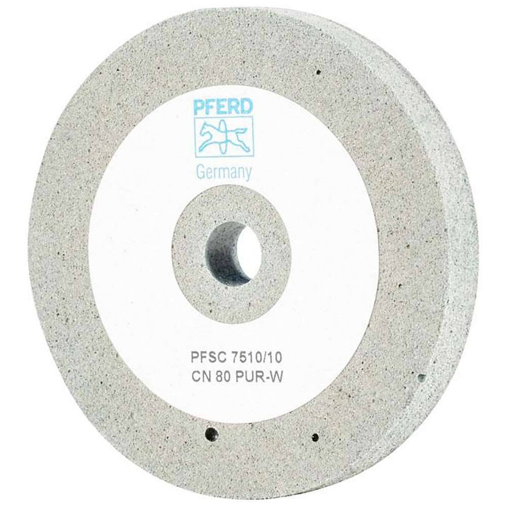 Schleifscheibe - PFERD Poliflex® - weiche PUR-Bindung - Bezeichnung PF SC 7510/10 CN 80 PUR-W - Maße (D x T) 75 x 10 mm - Bohrungs-Ø 10 mm - Korngr