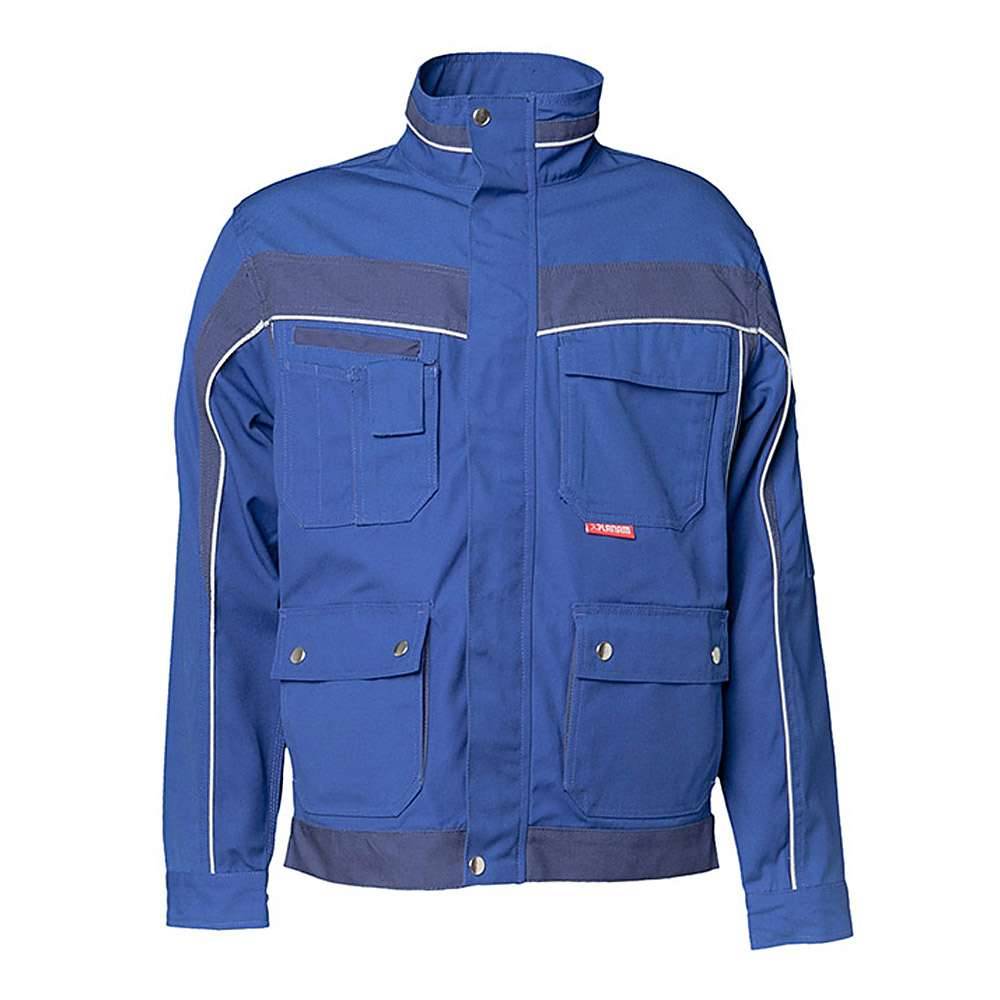 Bundjacke - Gr. 24 - kornblau/marine - 65 % Polyester - 35 % Baumwolle - ca. 280 g/m² - "Plaline" - Reflexgewebe 8910 silber - strapazierfähig