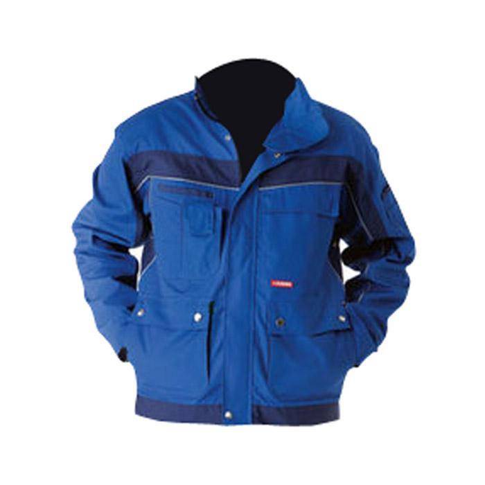 Bundjacke - Gr. 90 - kornblau/marine - 65 % Polyester - 35 % Baumwolle - ca. 280 g/m² - "Plaline" - Reflexgewebe 8910 silber - strapazierfähig