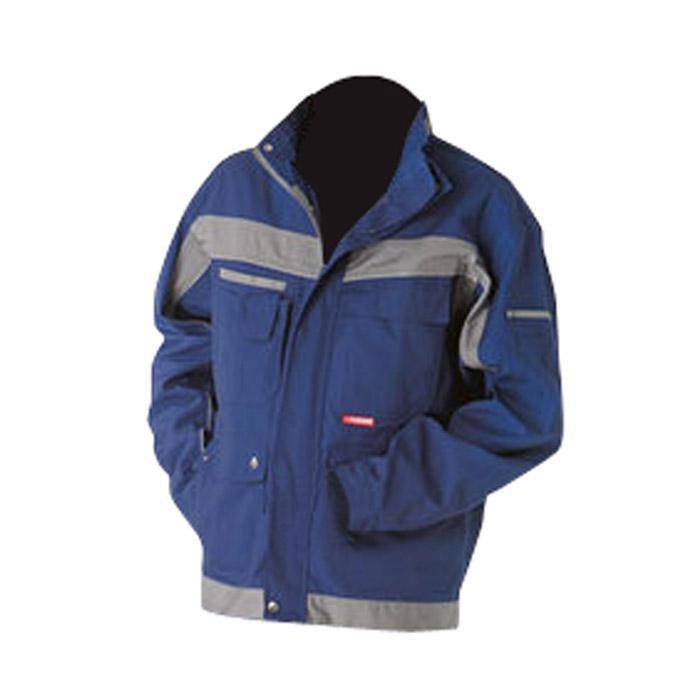 Bundjacke - Gr. 25 - marine/zink - 65 % Polyester - 35 % Baumwolle - ca. 280 g/m² - "Plaline" - Reflexgewebe 8910 silber - strapazierfähig