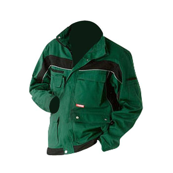 Bundjacke - Gr. 42 - grün/schwarz - 65 % Polyester - 35 % Baumwolle - ca. 280 g/m² - "Plaline" - Reflexgewebe 8910 silber - strapazierfähig