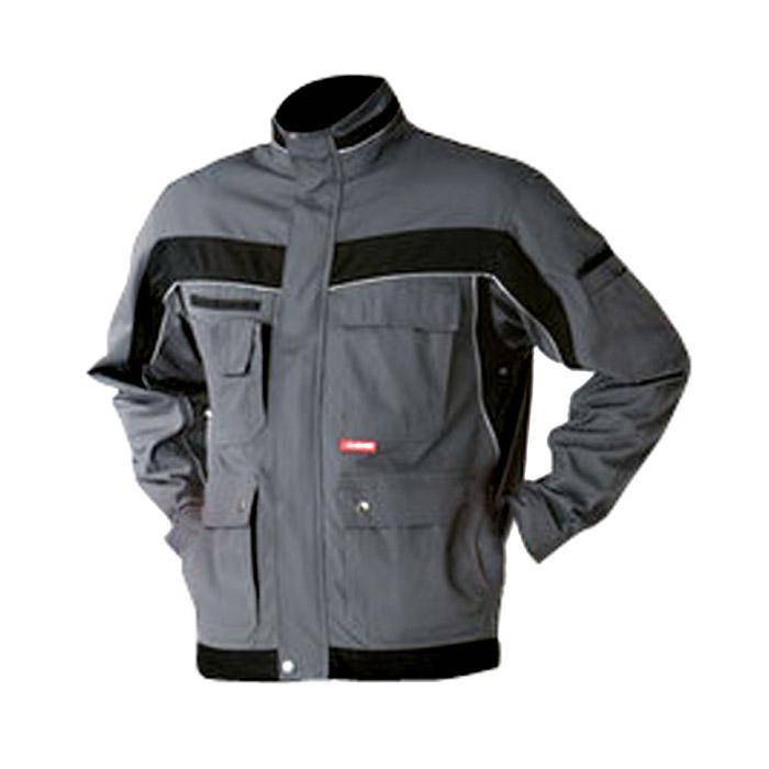 Bundjacke - Gr. 60 - schiefer/schwarz - 65 % Polyester - 35 % Baumwolle - ca. 280 g/m² - "Plaline" - Reflexgewebe 8910 silber - strapazierfähig