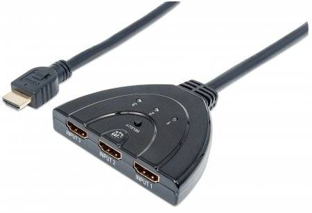 Manhattan HDMI Adapter 3-Port integriertes Kabel