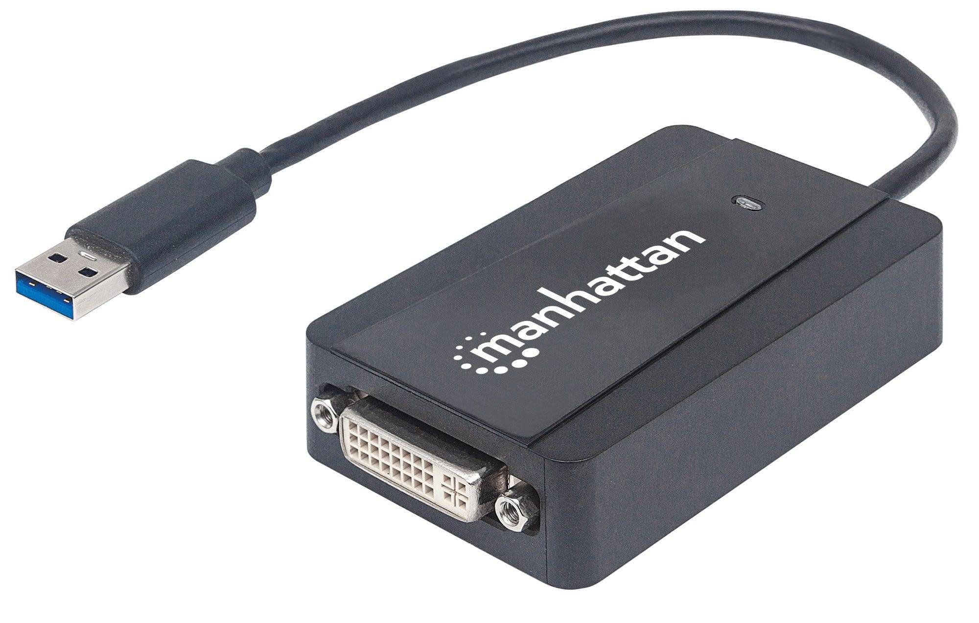 Manhattan DVI Adapter USB 3.0 Male/DVI-Female Blister schw.