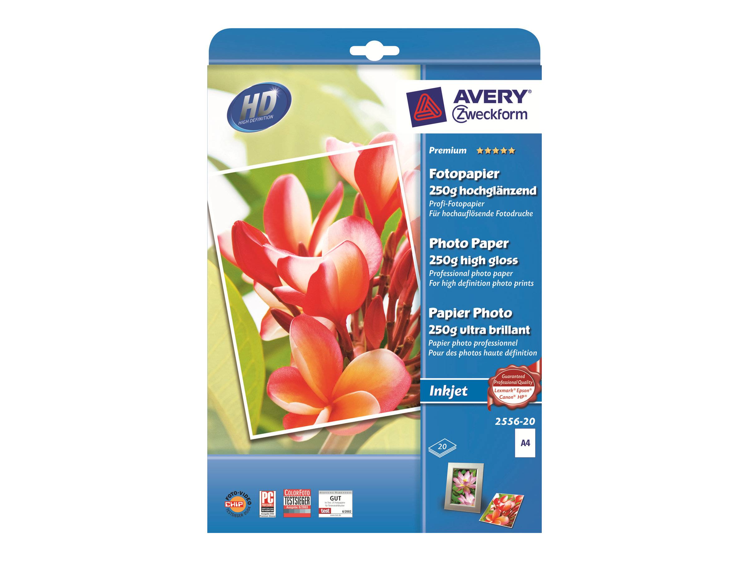 AVERY ZWECKFORM - Avery Premium Glossy Photo Paper - Glänzend - weiß - A4 (210 x 297 mm)