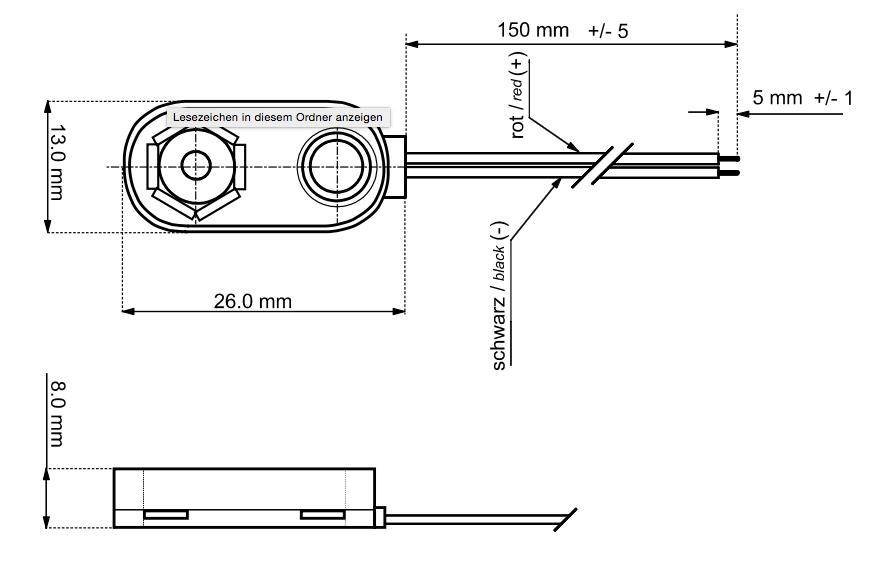 Batterieclip für 9V Blöcke, I-Form, Plastikgehäuse mit Kragen