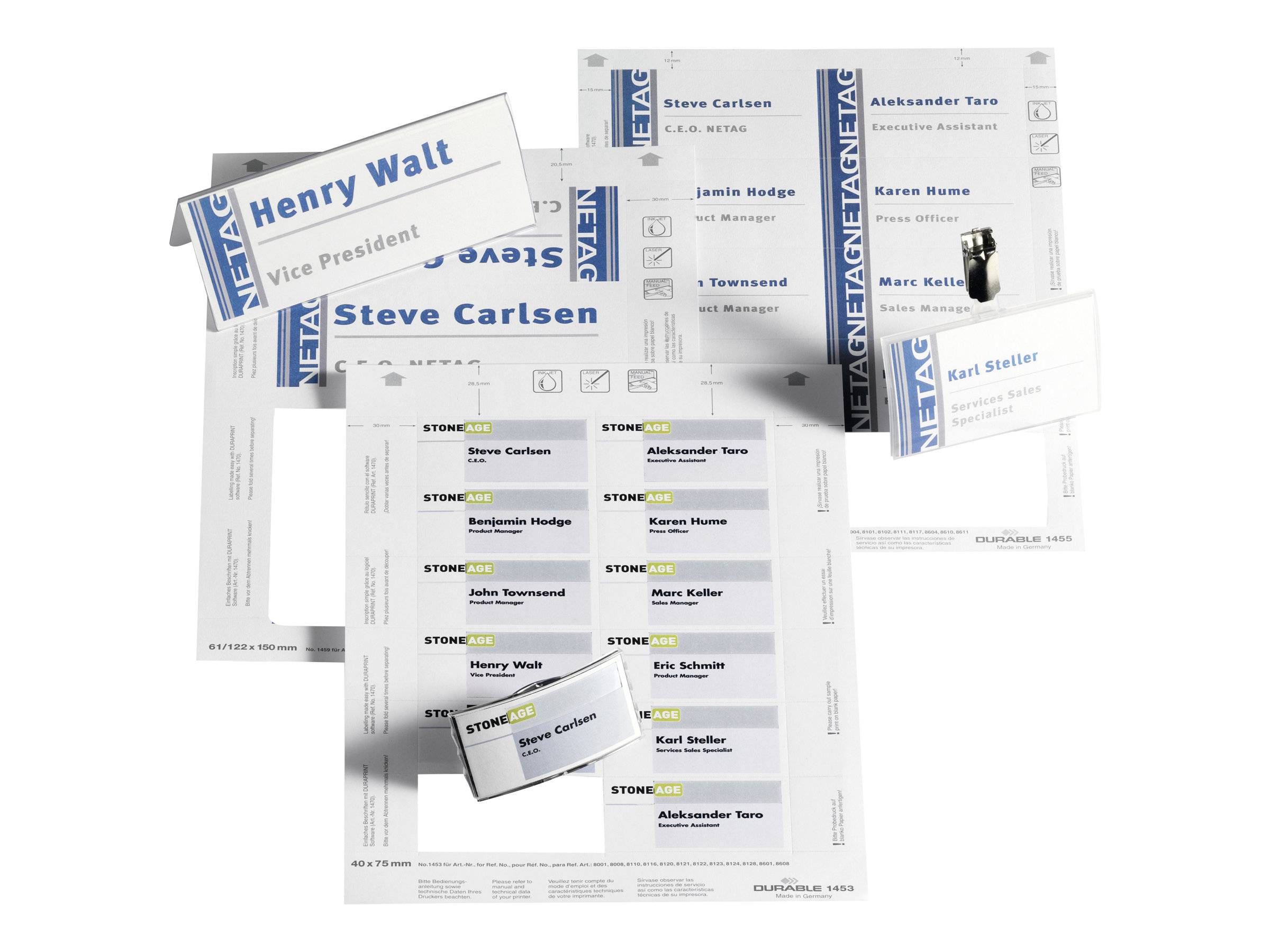 DURABLE BADGEMAKER - Mikro-perforiert - weiß - 54 x 90 mm 200 Karte(n) (20 Bogen x 10)