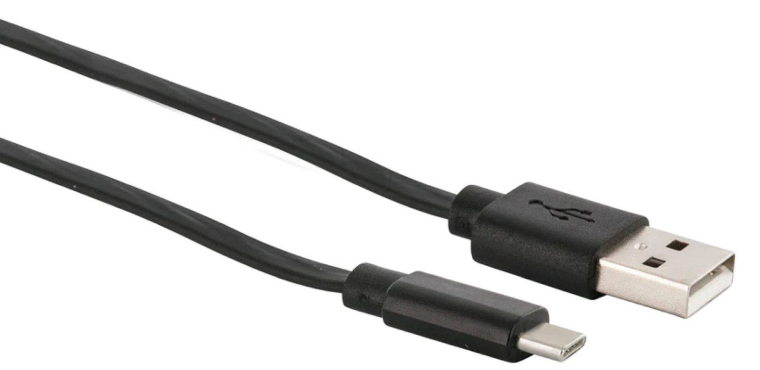 Schwaiger Ausziehbarer Ladekabel 0,8 m USB Typ C Verlängerungskabel Schwarz